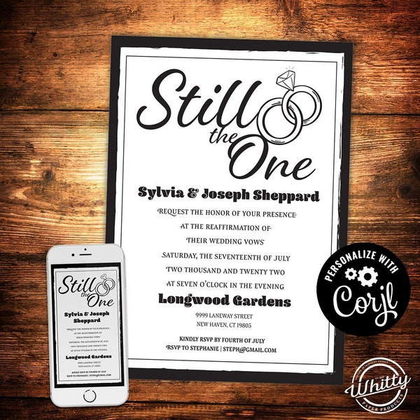 Save the Date Vow Renewal Invitation Etsy