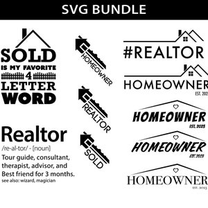 Realtor SVG / Propietario SVG / Casa Vendida SVG / Bienes Raíces svg / svg Bundle