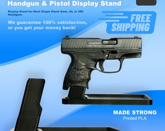 Single-Stack Handgun Display Stand, Low Profile Pistol Mount