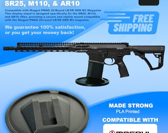 AR10 SR25 M110 Rifle Display Stand, Magpul PMAG Compatible