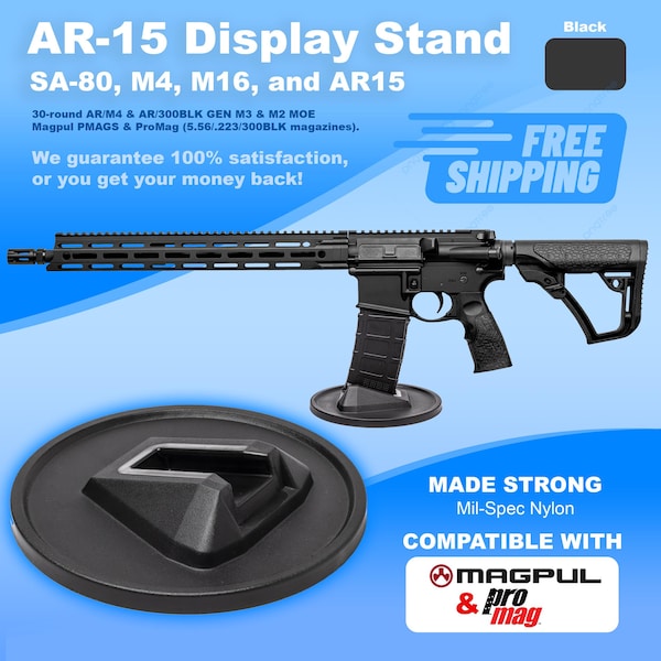 AR-15 Display Stand, Gun Cleaning and Sighting, Magpul Compatible