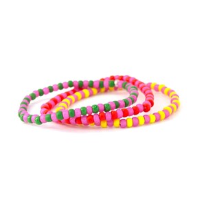Fruit Punch – Color Pop Bracelet Set– Bright Stretch Beads – Unisex Beaded Jewelry – Colorful Gift for Her or Him