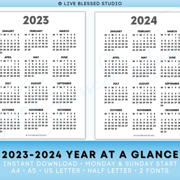 20223 2024 Calendar Etsy