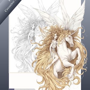 Fabled Horizons Collection: Fairy and Unicorn Bundle |  24 Curated illustrations for Print and Publishing