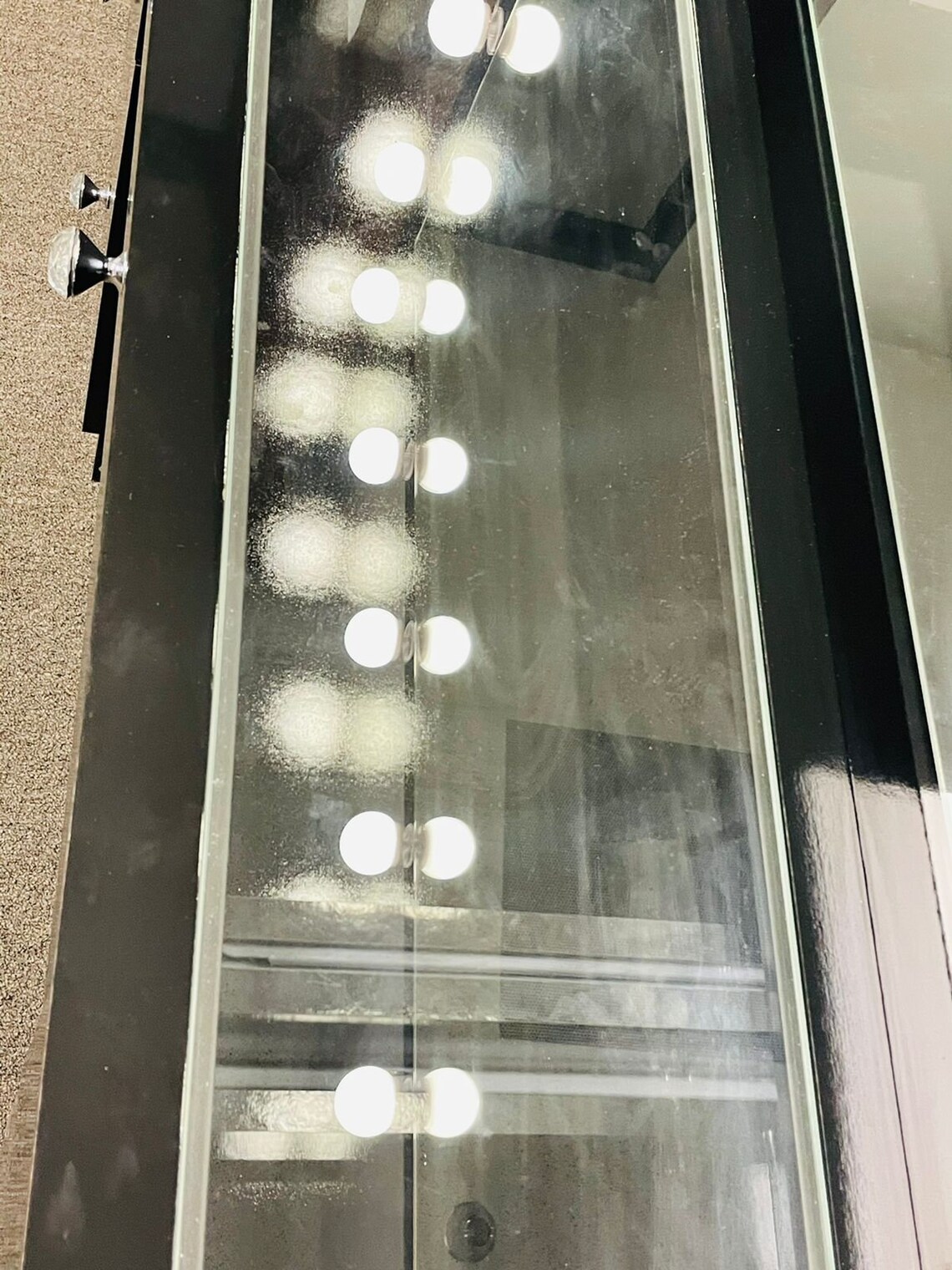 07 Drawers Glass Top Black Makeup Vanity With Mirror and Set Etsy