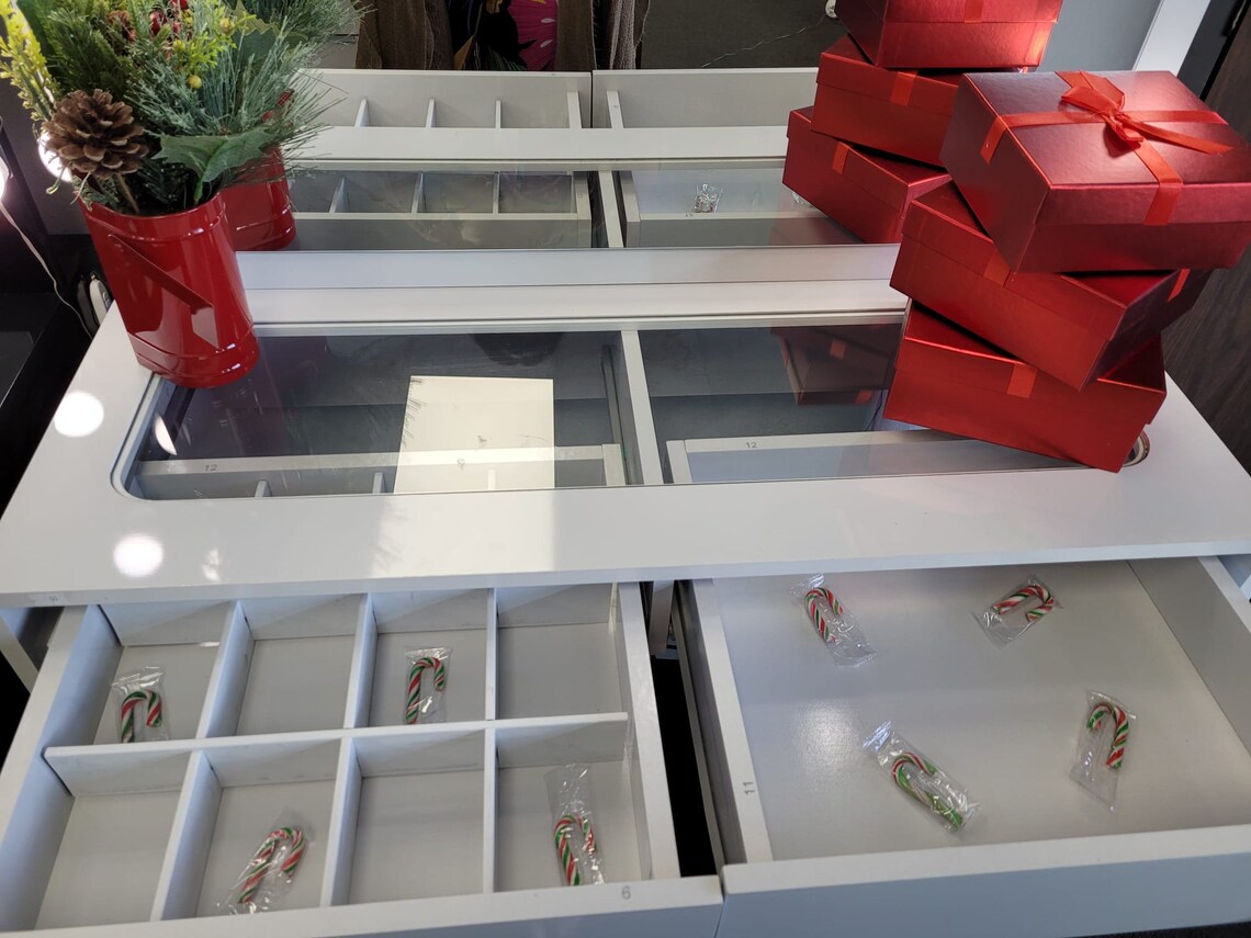 02 Drawers Glass Top Dressing Table With Mirror and Set of 10 Etsy UK