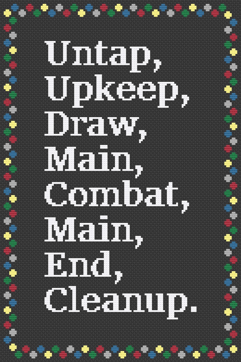 Magic the Gathering MTG Table Top Card Game Turn Order Cross Stitch Pattern - Etsy