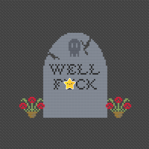 Tombstone Spooky Fall Swear Cross Stitch