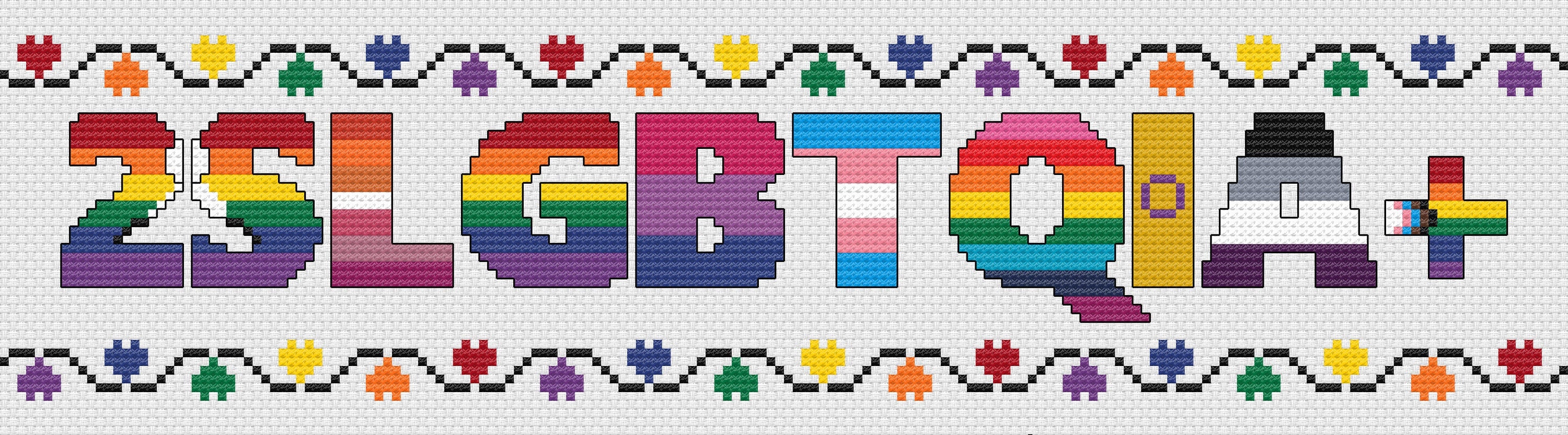 2SLGBTQIA Acronym Pride Flag Colours Cross Stitch Pattern Etsy