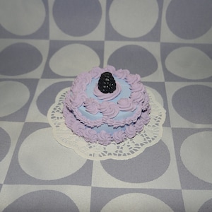 Vintage-Style Blue and Purple Fake Cake with Blackberry! Unique Wall Hanging! Includes FREE Accessory!