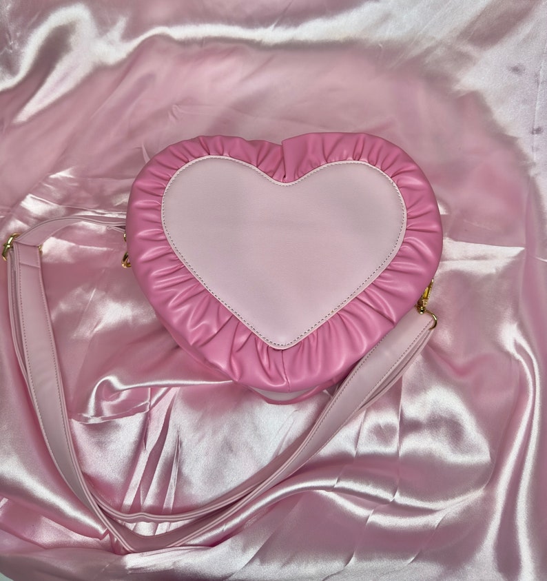 Vintage-Style Pink Heart Shaped Fake Cake Faux Leather Purse with Cherries Super Cute & Unique Accessory Ready to Ship image 5