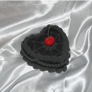 Vintage-Style Halloween Spiderweb Cherry Fake Cake Wall Hanging! Includes FREE Accessory!