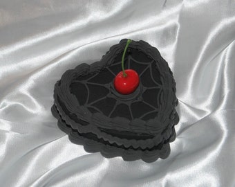 Vintage-Style Halloween Spiderweb Cherry Fake Cake Wall Hanging! Includes FREE Accessory!