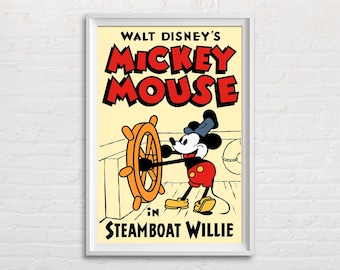 Disney ディズニー セル画 Fab 5 Steamboat Willie Walt Disney Mickey Mouse Steamboat Willie Limited Edition