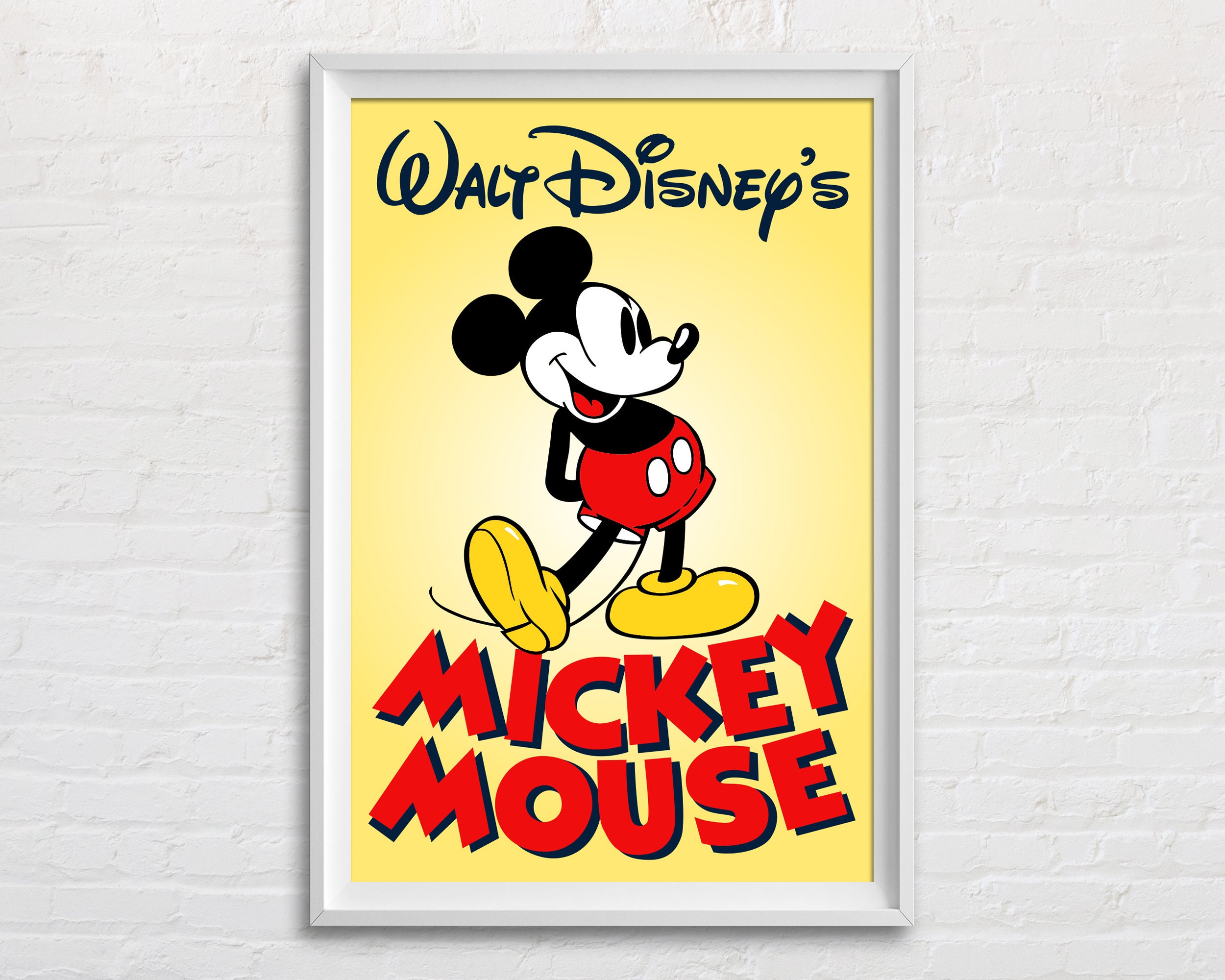 Mickey Mouse Poster, Classic Mickey Mouse Print, Walt Disney