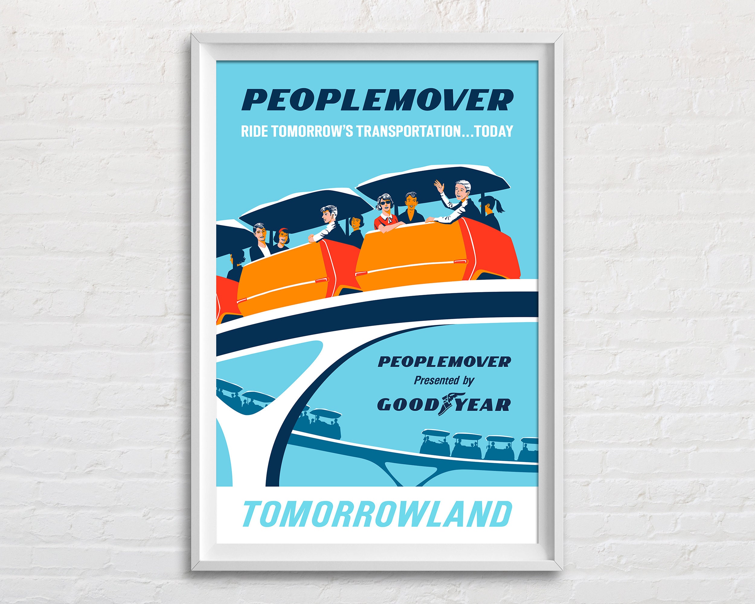 Peoplemover Tomorrowland Presented by Goodyear Vintage Poster