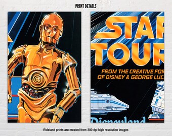 Star Tours 1987 Disneyland Atracción Poster Print, Vintage Disney