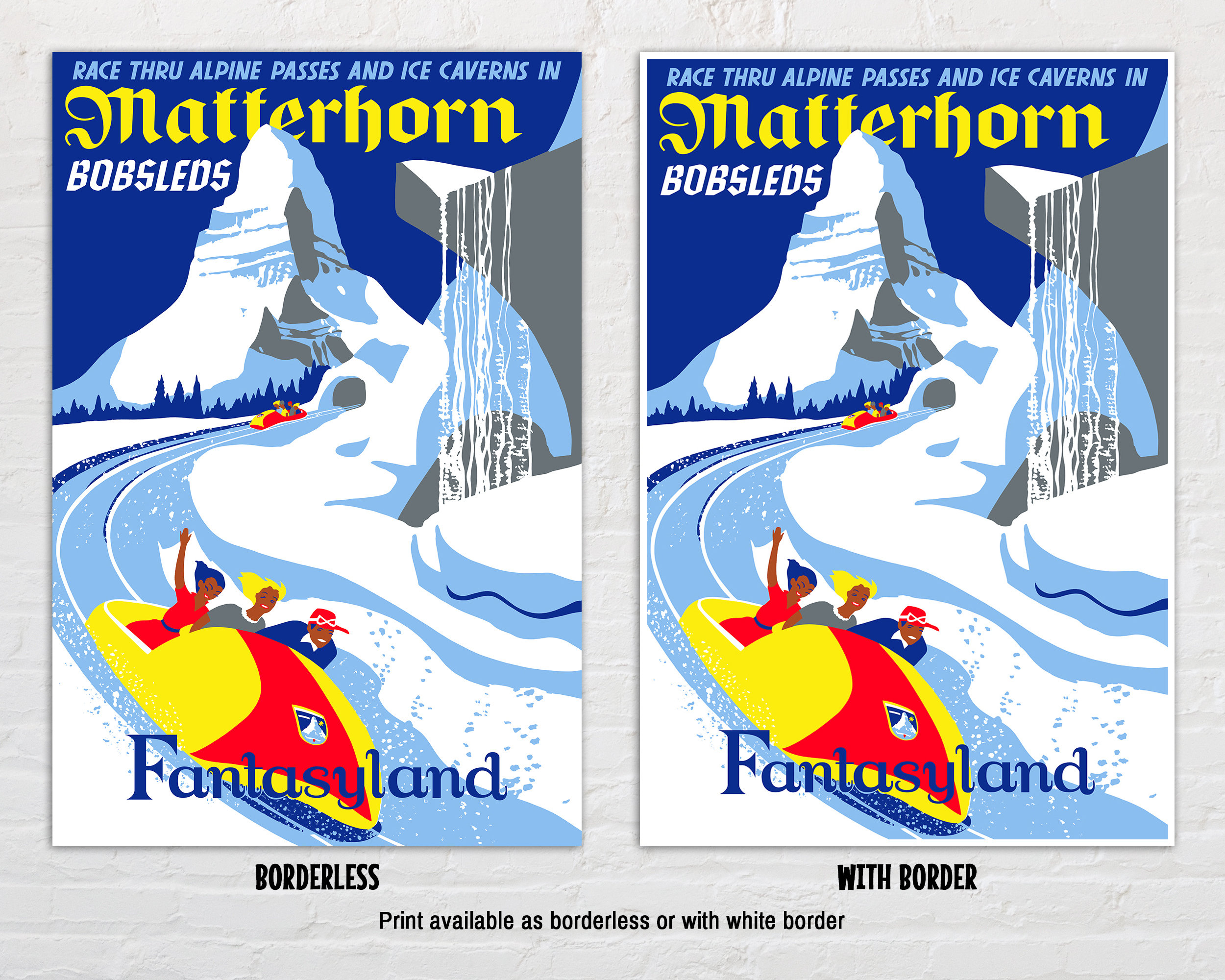Matterhorn Bobsleds Attraction Reproduction Poster Print, Vintage
