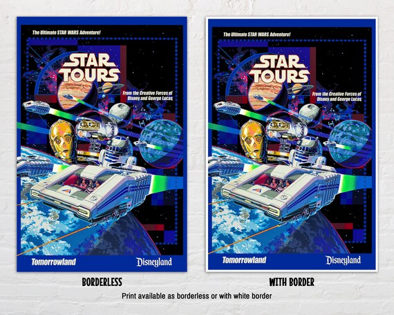 Star Tours 1986 Disneyland Attraction Poster Reproduction Print