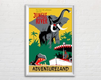 Jungle River Poster Jungle Cruise Poster Adventureland Poster Vintage ...
