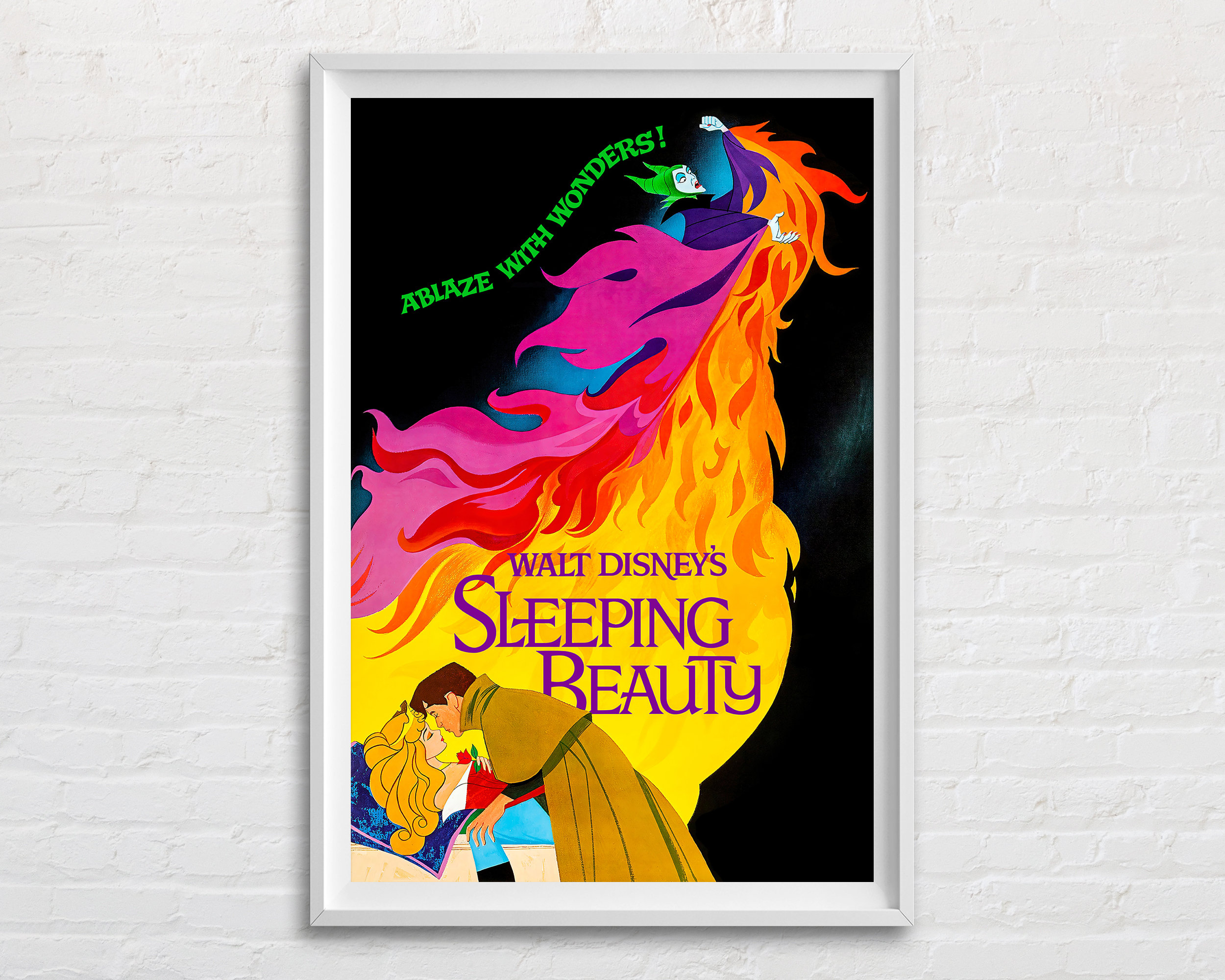 Sleeping Beauty Movie Poster Print, 1970 Vintage Disney Movie