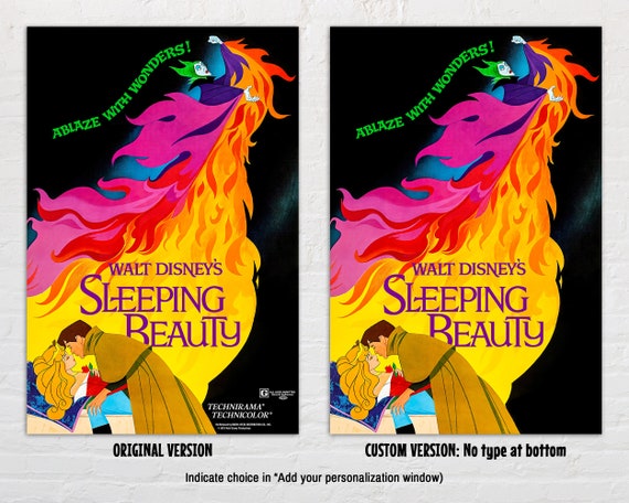 Sleeping Beauty Movie Poster Print, 1970 Vintage Disney Movie