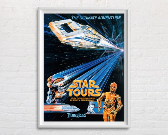 Star Tours 1987 Disneyland Attraction Poster Print, Vintage Disney