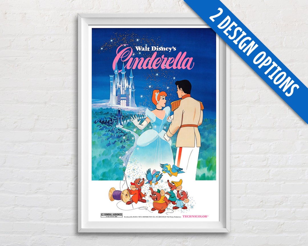 Disney Cinderella Movie Poster Print 1981 Vintage Disney Classic
