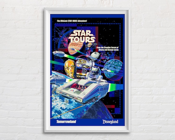 Star Tours 1986 Disneyland Attraction Poster Reproduction Print