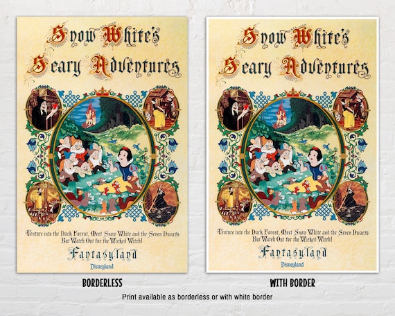 Snow White's Scary Adventure Vintage Attraction Poster