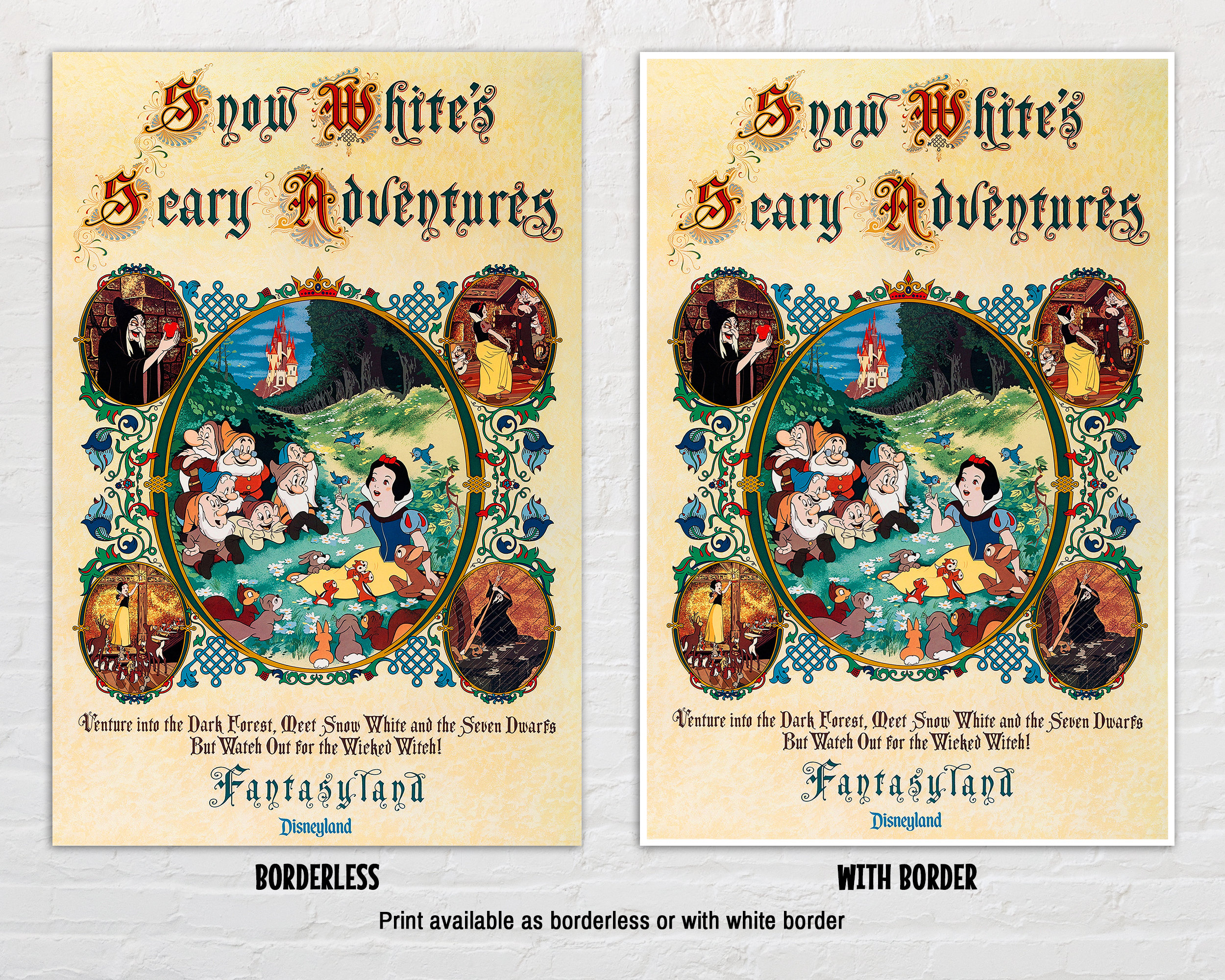 Snow White's Scary Adventure Vintage Attraction Poster