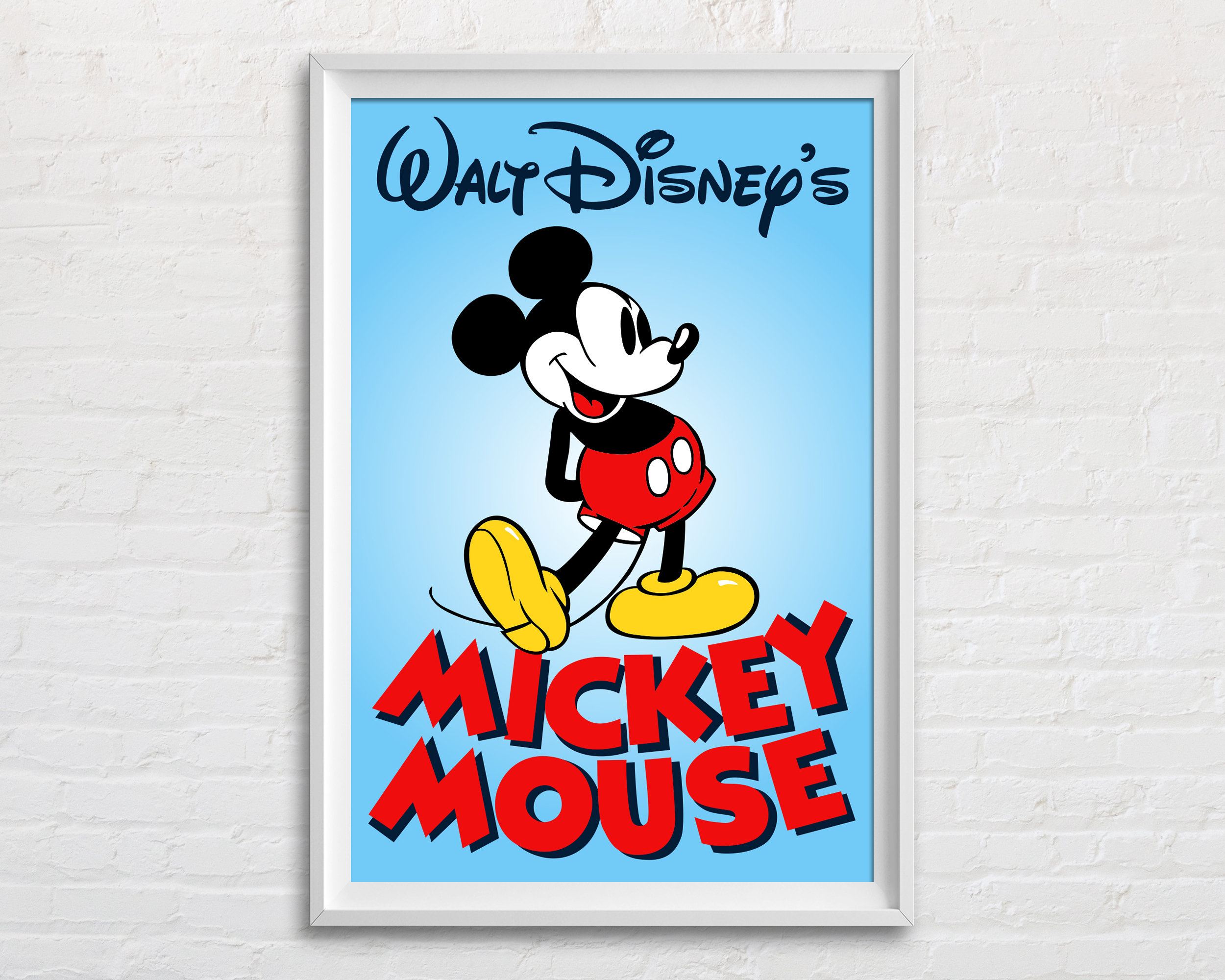 Mickey Mouse Poster, Classic Mickey Mouse Print, Walt Disney