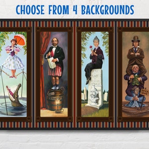 Haunted Mansion Stretching Room Portraits On Wallpaper Background, Magic Kingdom, Disneyland, or Solid Color, Haunt Mansion Disney Print