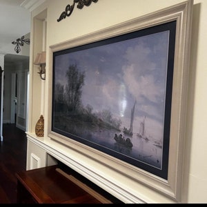 Decorative HD Flat Frame For ANY Tv Artwork & Televisions, Modern Aesthetic Frame, HD Flat Screen Tv Frame, Modern Room, Farmhouse Decor image 5