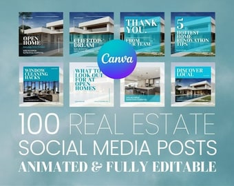 Editable social media for real estate Instagram Canva template for Real estate social networks for realtor social media marketing