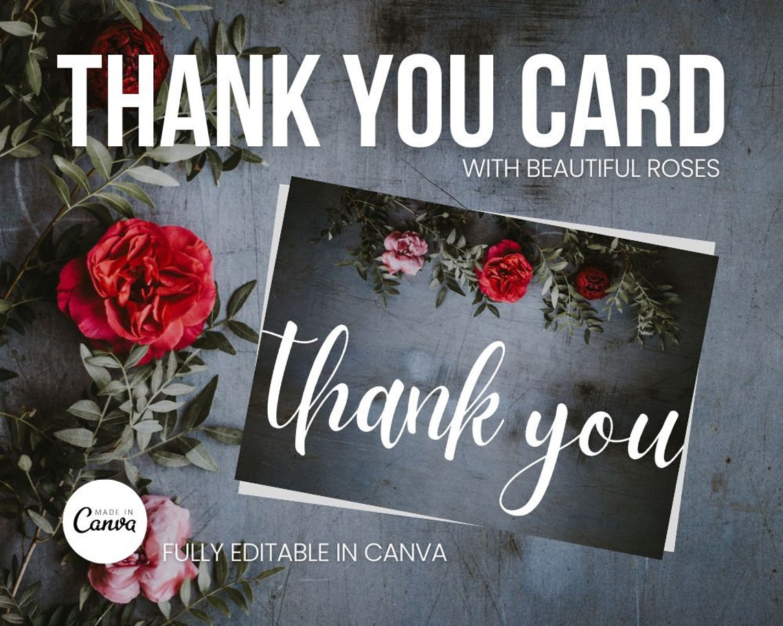 Editable Canva Thank You Card Template Editable Template - Etsy