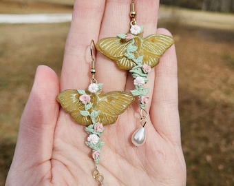 Garden Moth Earrings | Luna Moth Earrings