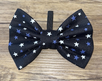 Pajarita para perro con estrella que brilla en la oscuridad - Pajarita de algodón hecha a mano para mascotas