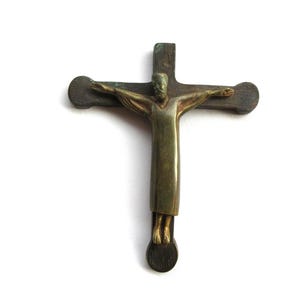 Antique Solid Bronze Wall Cross Of Tancremont, Signed, 17x14cm, 298.6gr