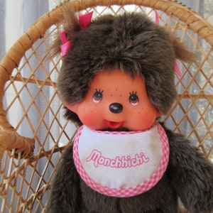 Vintage Sekiguchi Monchhichi Girl Doll: Pacifier Sucking Monkey (7.48&#39;&#39;)