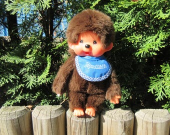 Muñeco vintage Monchhichi Sekiguchi: Mono chupando chupete, 19 cm