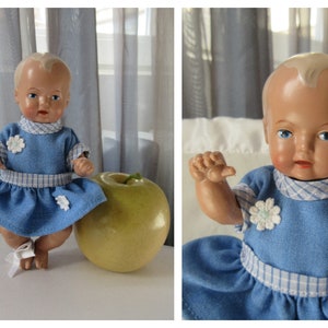 Vintage Schildkrot Celluloid Baby Doll: German Collectible, 6.29&quot;