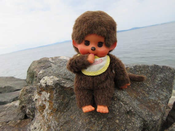 ヴィンテージ モンチッチ 瞬き目 おしゃぶり猿人形 高さ18.5cm