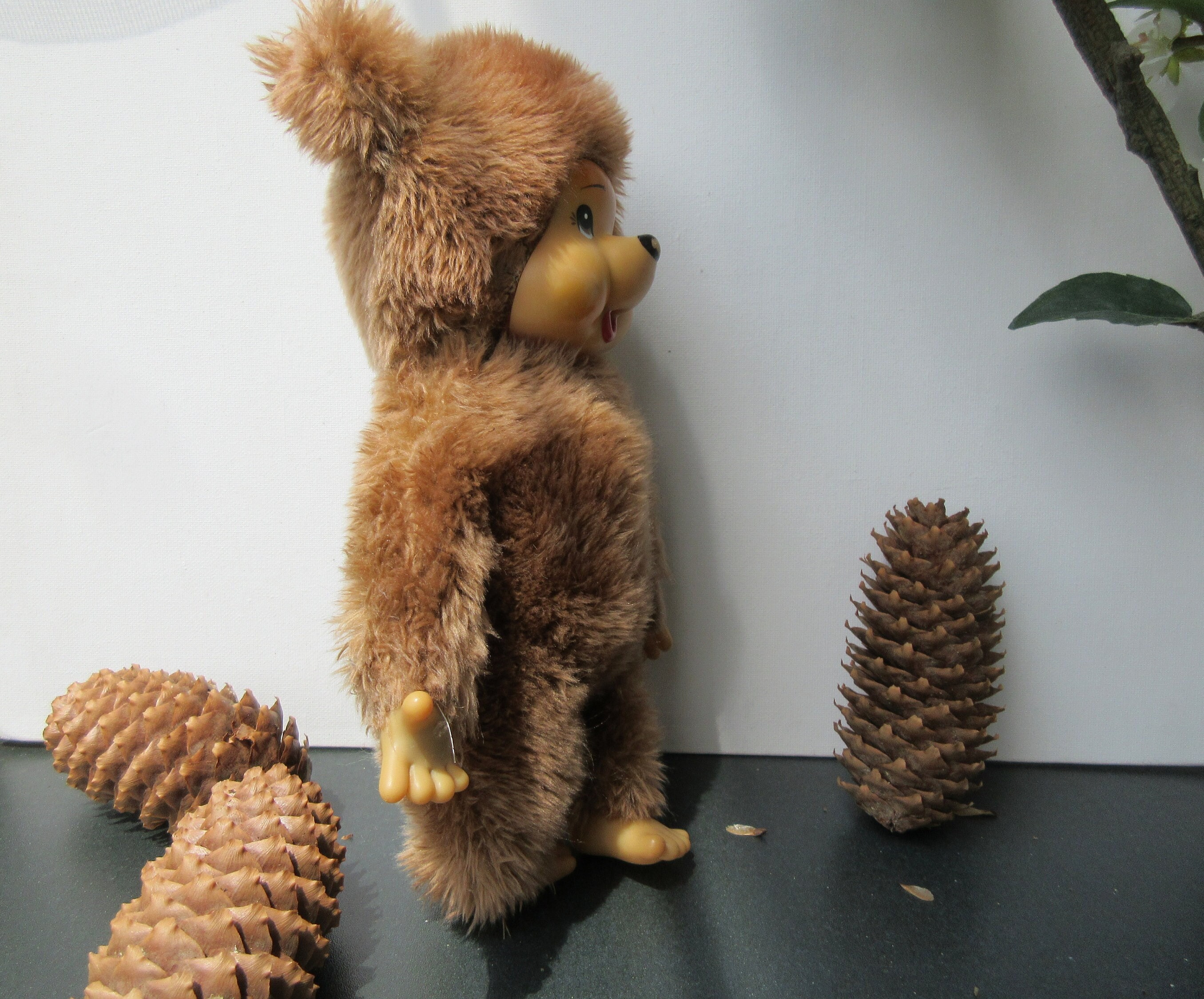 Vintage 70's Monchhichi Tobby Bear Thumb Sucking Doll, Collectible