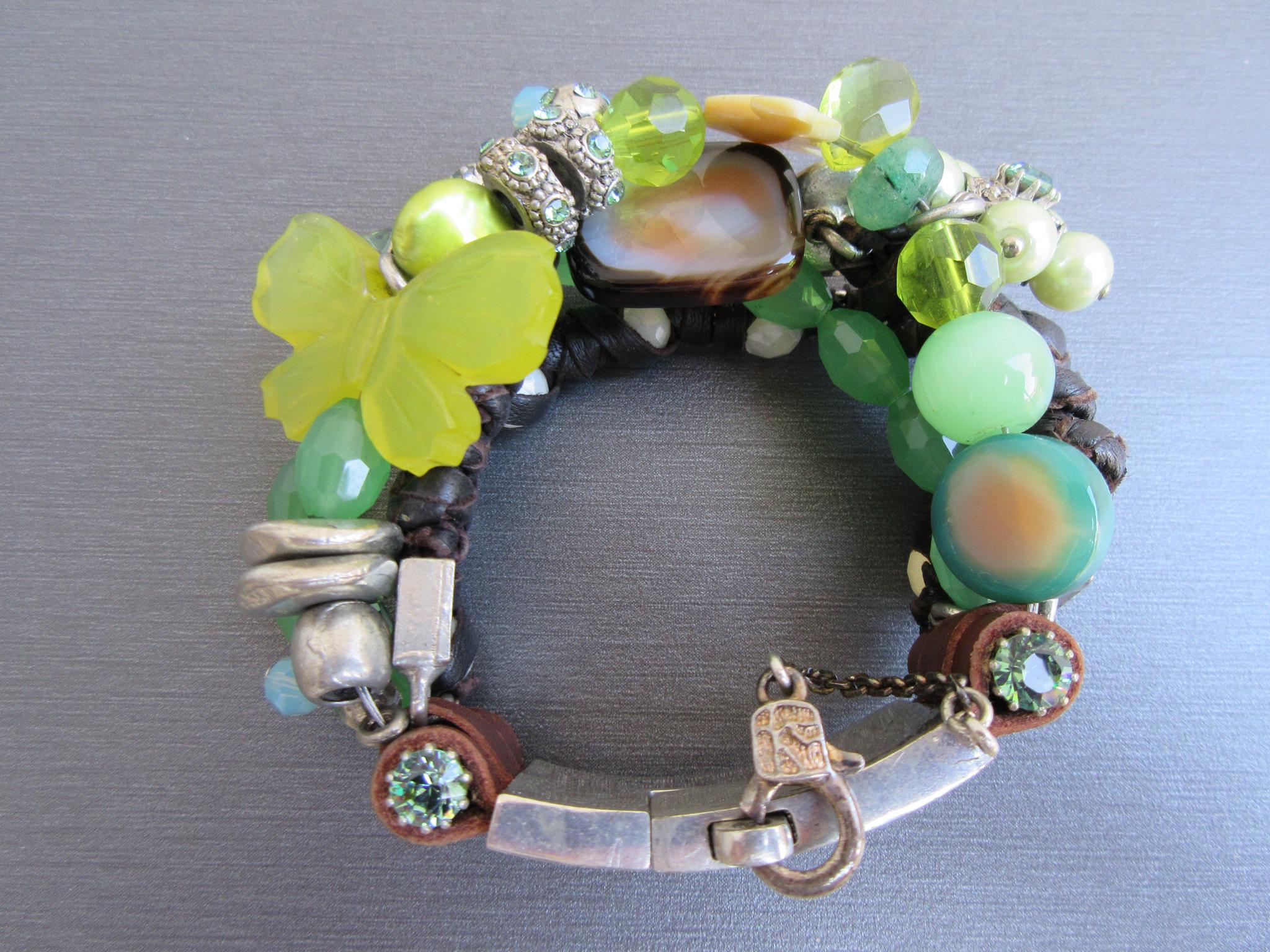 Vintage Rodrigo Otazu Charm Bracelet: Swarovski Crystals, Pearls