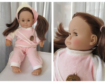 Muñeca alemana vintage HEIKE MMM: muñeca bávara de vinilo, pelo castaño rojizo