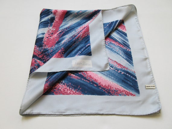 PAPILLON Pure Silk Vintage Scarf Abstract Design … - image 8