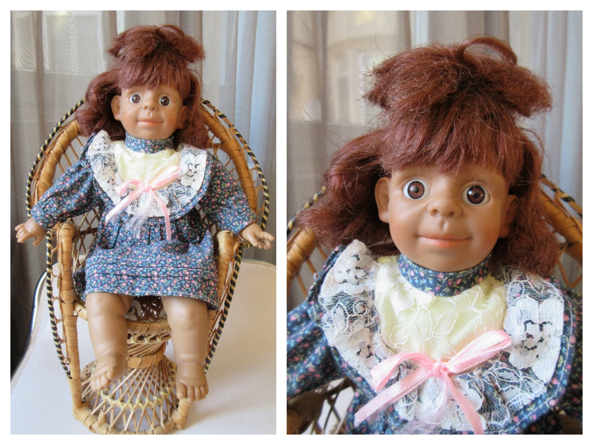 10'' Vintage Adorable Simba Expression Doll Vinyl W/soft Body Red Hair