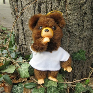 Vintage Mid-80s Russ Berrie Bear Bippi Hanging Monchhichi Thumb-Sucking Doll Stuffed Animal Toy