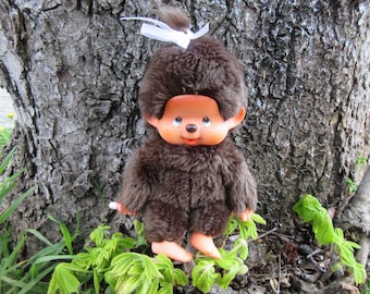 ヴィンテージ 1974年 モンチッチ 人形：泣き顔、おしゃぶり、日本製